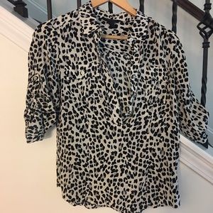 WHBM Silk animal print blouse