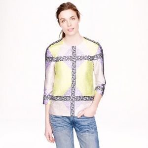 J. Crew Collection Silk Windowpane Top