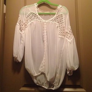 White blouse with eyelets