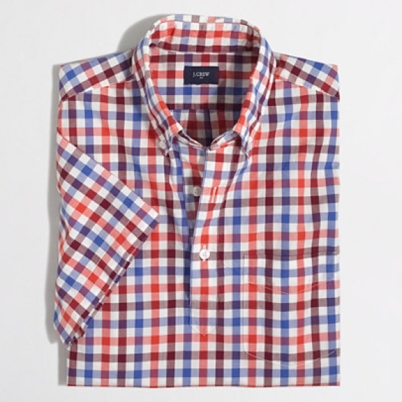 J. Crew Factory Other - J. Crew - Men's Short Sleeved Popover Check Shirt