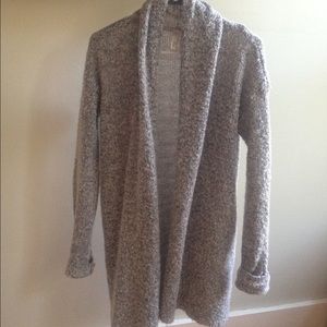 Long Grey Open Cardigan