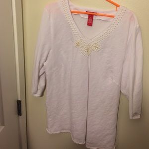 Linen-like 3/4 length sleeve tunic