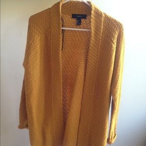 Mustard Yellow Forever 21 Open Cardigan