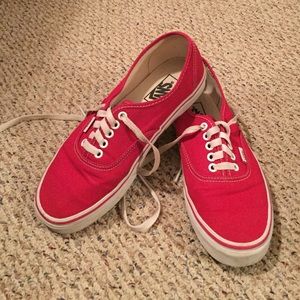 Red canvas vans