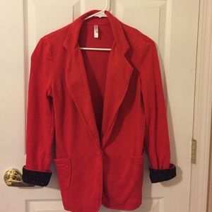 SALE Red Sweatshirt Blazer