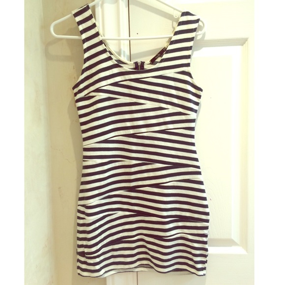 Navy & White Papaya Dress
