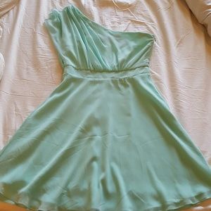 White House Black Market Teal One Sleeve Dress