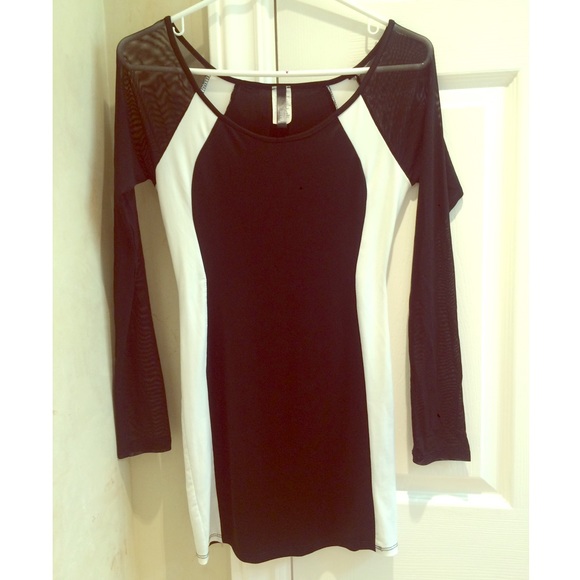 BNWOT Black & White Dress