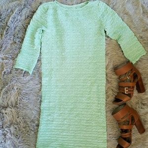 Mint Waffle Knit Maternity Midi Dress