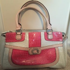 Guess Pink & White patent leather purse