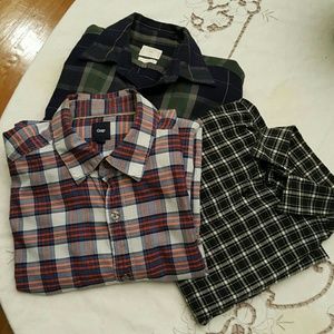 Gap long sleeve plaid shirt bundle
