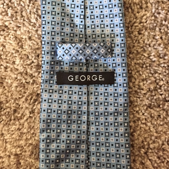 George blue geometric tie - Picture 2 of 2
