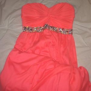 Bright orange prom dress