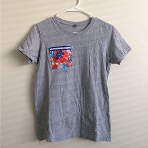 Nordstrom Printed frayed pocket tee