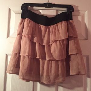 light pink mini skirt