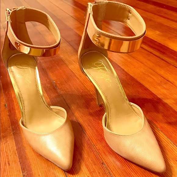 Fergie Stilettos with Gold Ankle Strap