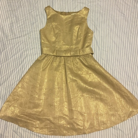 LC Lauren Conrad Gold Iridescent Cocktail Dress 4 - Picture 1 of 1