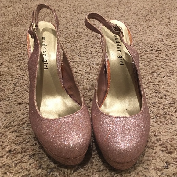 Madden Girl "sookie" pink glitter heels