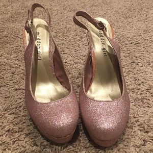 Madden Girl "sookie" pink glitter heels