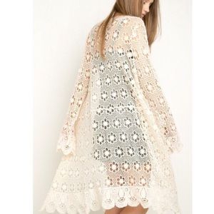 Brandy Melville Floral Crochet Cardigan