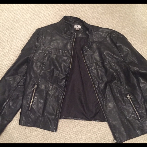 Leather motor bomber jacket