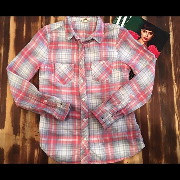 🌴sold🌴Levis double lined western cotton flannel - Picture 2 of 4
