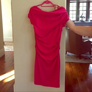 Escada pink, ruched dress