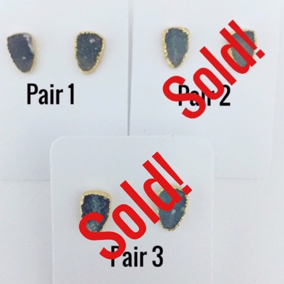 ❗️one left❗️🎉HP🎉Water-droplet Druzy Earrings - Picture 4 of 4