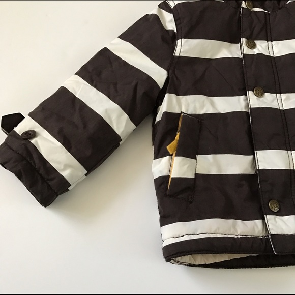 ๐SOLD๐Mini Boden brown/white jacket w/hood - Picture 3 of 4