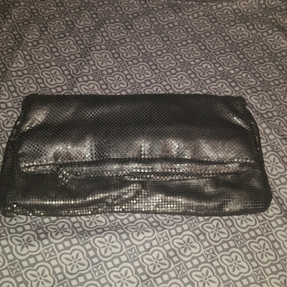 BCBGMaxAzria silver metallic clutch - Picture 1 of 4