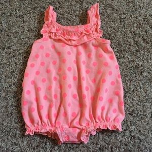Pink polka dot romper