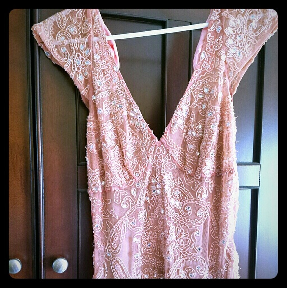 Tracy Reese blush crystal sequined top