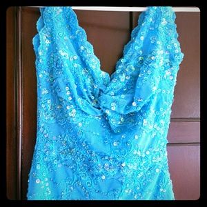 Turquoise sequined top from Boston Proper