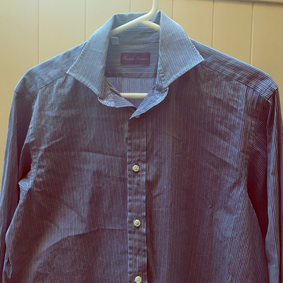 Blue lined dress shirt