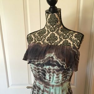 Gypsy 05 washed silk tie dye strapless dress