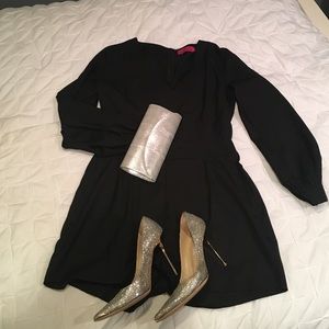 Split Sleeve Crossover Romper