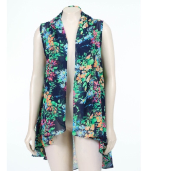 Jackets & Blazers - Sheer Floral Vest