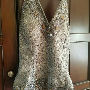 Gray Sequined corset top