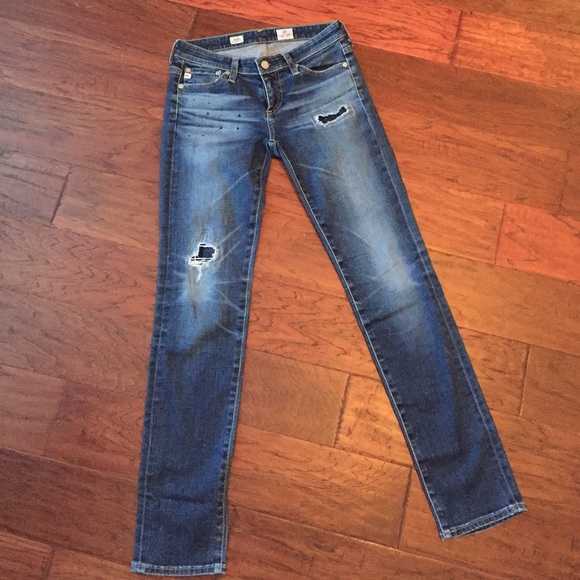 AG Stilt Cigarette leg Jeans Distressed SZ 25R