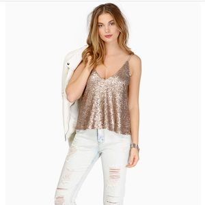 Tobi Gold Sequin Top