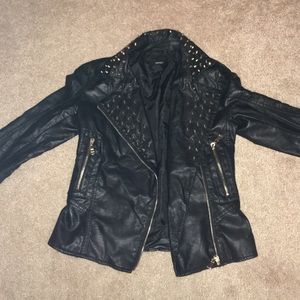 Black studded leather jacket