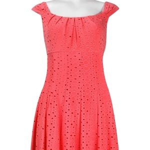 Coral dress and necklace