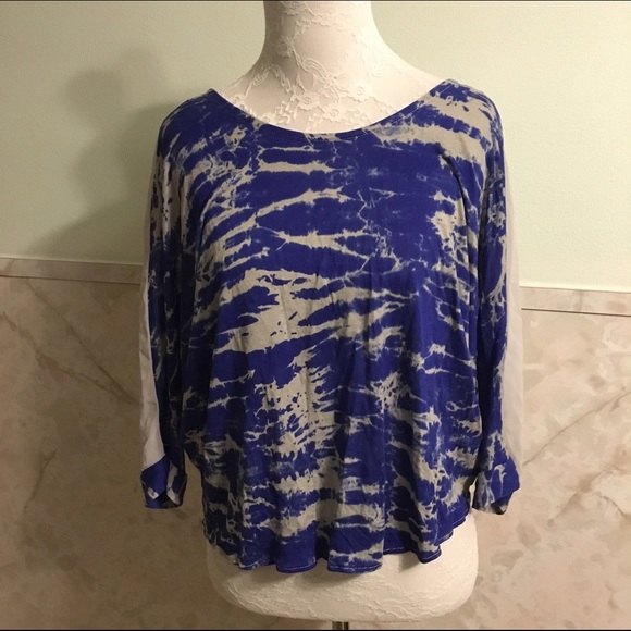 Charlotte Russe Tie Dye Bow Back Open Shirt S - Picture 4 of 4