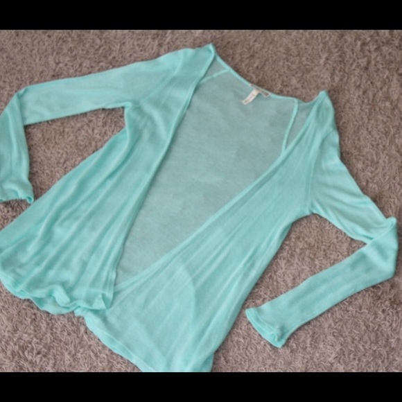 light blue sheer cardigan