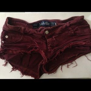 Melville burgundy shorts