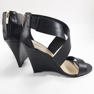 Cute Black Strappy Wedges