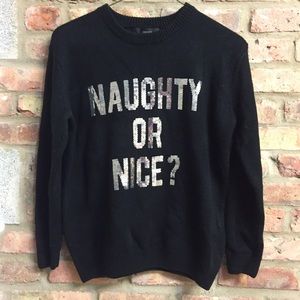 New Forever 21 Black Naughty Or Nice Sweater