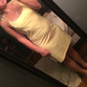 Form fitting yellow dress