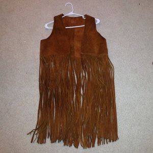 Free People Wild West Suede Fringe Vest