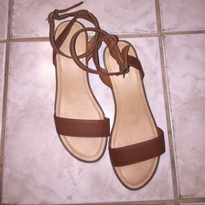 Brown Old Navy Sandals with 1 inch heel